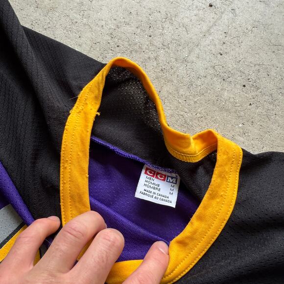 Men's Vintage Signed Robby Glantz Int'l Power Skating Purple Hockey Jersey Sz M - Picture 2 of 8